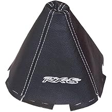 for Mazda Rx-8 2003-12 Manual Shift Boot Black Leather White Rx-8" Embroidery 4 Panels