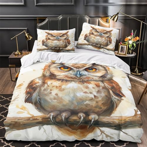 Housse de couette microfibre à fermeture éclair Chouette Cool 3 pièces