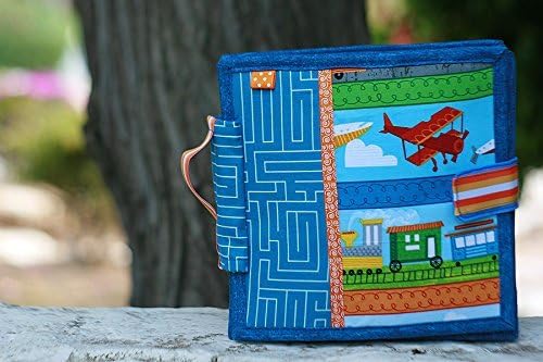 Travel theme Quiet book, Plane trip busy book, Travel toy Handmade by TomToy, 20x20cm, 6 pages