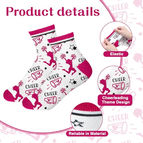 Image of Maiteenly 24 Pairs Ankle Cheer Socks Cheerleading Team Cheerleader Socks for Women Girls Cheer Accessories Gifts