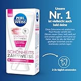 PERLWEISS Schönheits Zahnweiss Whitening Zahncreme - mit einzigartigem Pearl Powder gegen Verfärbungen - für sichtbare Zahnaufhellung, strahlenden Glanz & Zahnschmelzschutz, 50 ml