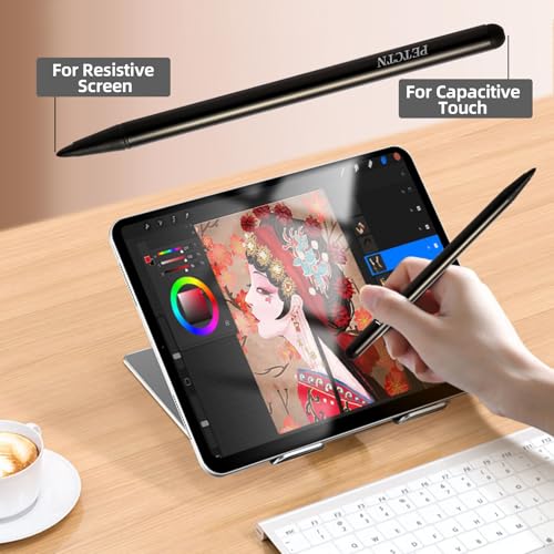 2pcs Black Stylus Pens for Universal Touch Screen Devices - Compatible with iPad, Samsung Galaxy, Smartphones