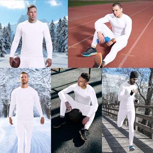 Towintec Ropa Interior Térmica Hombre Ropa Interior de esquí Frio Conjunto Termico Invierno Pantalones Interior con Forro Polar Termicos Camiseta Térmica para Ciclismo Running Esquí Negro - imagen 7