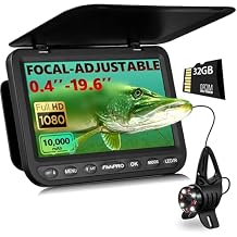 [FishPRO 2026 New] [Adjustable Focus] NO.1 HD 1080P Underwater Fishing Camera 7 IPS, w/DVR-32GB -10,000mAh, Ice Fishing Camera Underwater, Fish Finder for Boat Ice Lake Fish, USB-C/LED+IR/82FT