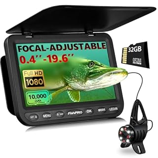 [FishPRO® 2026 Upgrade] NO.1 HD 1080P Underwater Fishing Camera 7''IPS - w/10,000mAh (Easy To Use) Ice Fishing Camera Underwater, Fish Finder Camera for Ice Lake Boat Fishing w/USB-C, LED+IR, 83ft