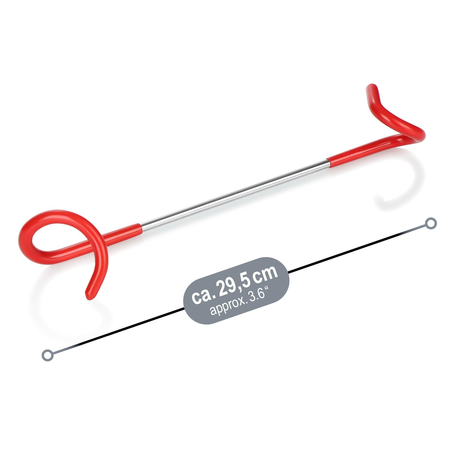 com-four® 2X Porta Lanterna per Campeggio e Giardino - Gancio per Lanterna - Gancio per Pali della Tenda - Sospensione per Lampada da Tenda - Gancio per Appendere (2 Pezzi - Colore Rosso + Argento)