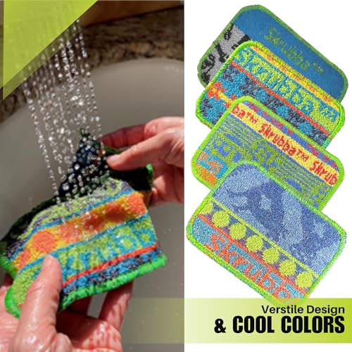 Image of Wet-it! Skrubba 3-Pack Reusable Dish Scrubbers - Non-Scratch Scouring Pads for Kitchen & Household - Eco-Friendly, Dishwasher Safe Scrub Sponges for Dishes, Pots & Pans (Vogue)