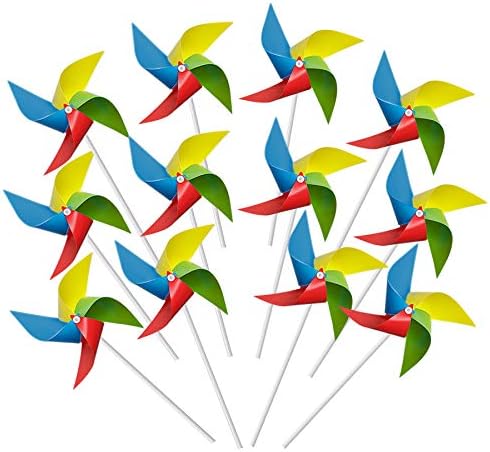 Tsocent 4 Colors Mixed Pinwheels (Pack of 36) - Party Favors Plastic Toy Pinwheels Educational Wind Spinners 36 Pcs Gifts for Kids - Outdoor Decorational Pinwheels Windmill for Yard and Garden