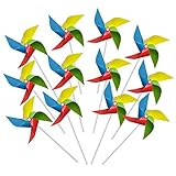 Tsocent 4 Colors Mixed Pinwheels (Pack of 36) - Party Favors Plastic Pinwheels Educational Wind Spinners 36 Pcs Gifts for Kids - Outdoor Decorational Pinwheels Windmill for Yard and Garden