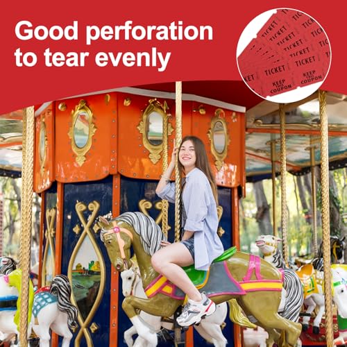 Azureal 800 bilhetes de sorteio, ingressos numerados consecutivamente, 50/50 bilhetes de sorteio par