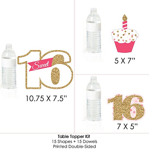 Big Dot Of Happiness Sweet 16-16Th Birthday - 16Th Birthday Party Centerpiece Sticks - Table Toppers - Set Of 15 #TOP5