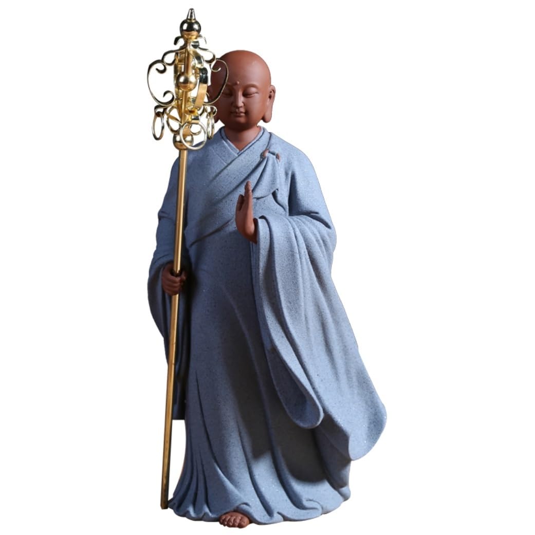 GAOJUNAN Buddha Statue,Zen Altars, 11.4 Inch Buddha Statue Meditating Ceramic Sculpture Statues Decoration For Home Decor Desk Shelf Decoration