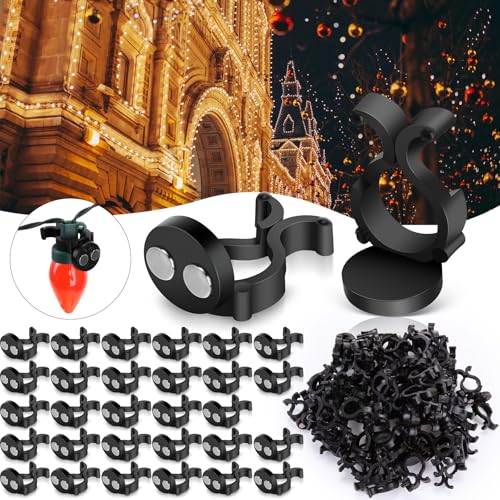 Blulu 100 pcs Black Christmas Magnetic Light Clips Bulk, Holiday