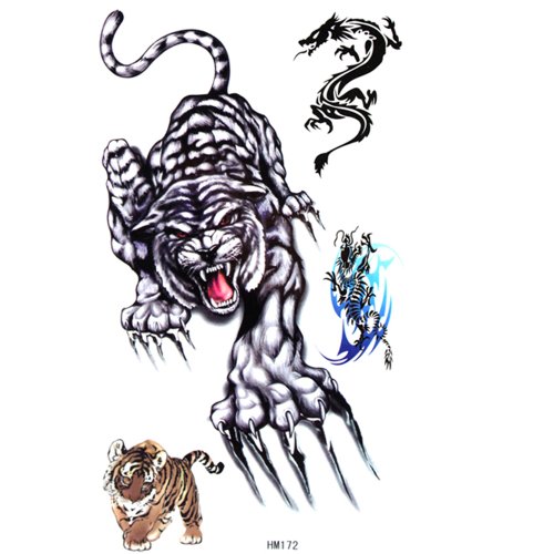 GGSELL King Horse tiger temporary tattoo stickers male and female fashion sexy