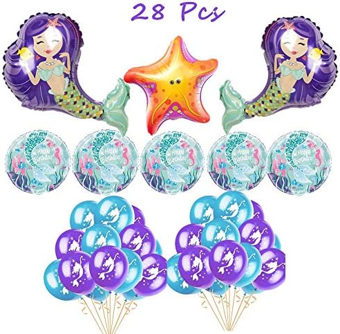 Borang Birthday Party Baby Shower Decorations Mermaid Balloons Birthday Party Supplies Mermaid Balloons for Mermaid Under The Sea
