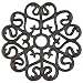gasaré, Cast Iron Trivet, Decorative Victorian Design, Round, for Kitchen and Dining Table, Cast Iron, Legs with Rubber Caps, 8 Inches, Antique Brown Color, 1 Unit