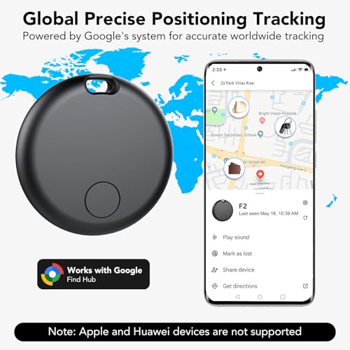 Smart Tracker Tag Android, Bluetooth Schlüsselfinder kompatibel mit Google Find Hub (NUR Android), Air Tracker Tag Schlüsselanhänger für Koffer, Schlüssel, Gepäck (4er-Pack)