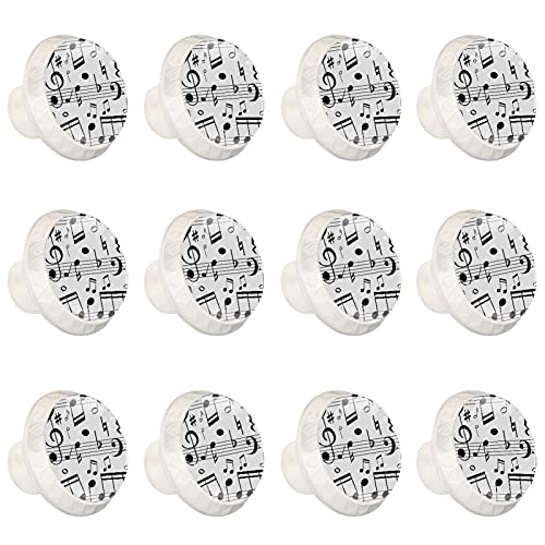 Boutons décoratifs ronds pour armoire et commode notes de musique de qualité - 2