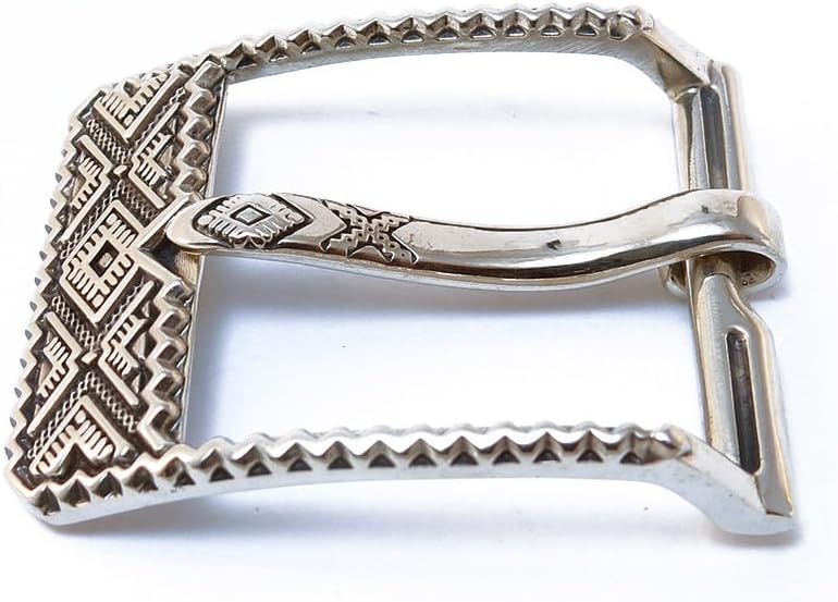 Handmade runic solid german silver 1.5 inch belt buckle Bayurok, Frame type belt buckle