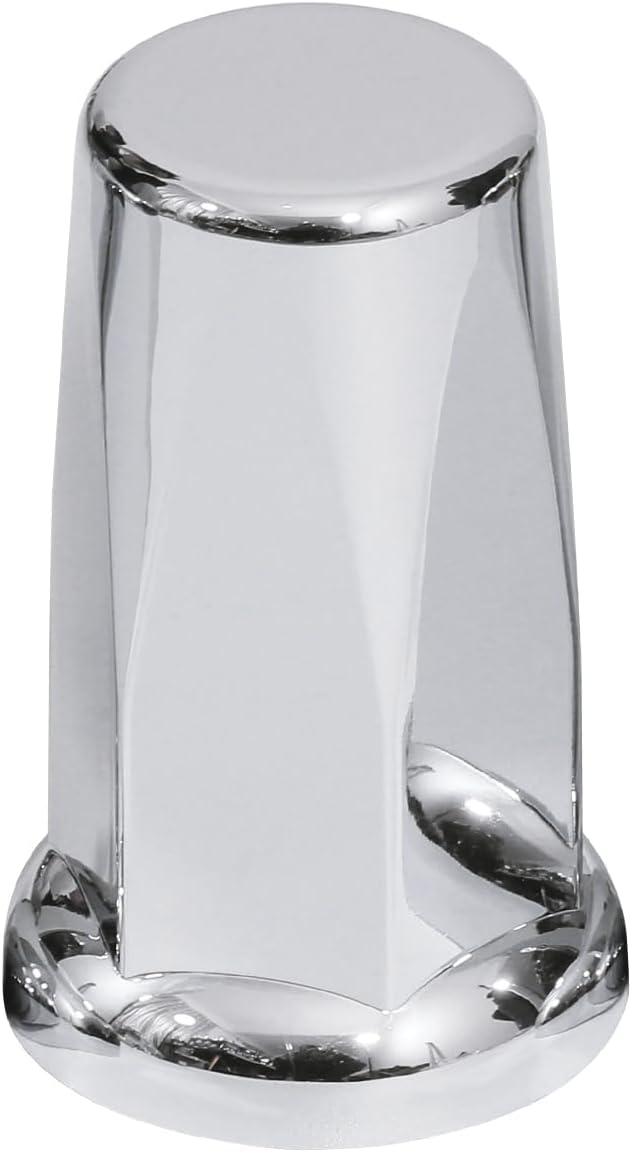 33mm by 3 1/4in Height Chrome Plastic Lug Nut Covers ABS Anti Rust Push-On Nut Cover Caps with Flange for Semi Trucks (Pack of 60)