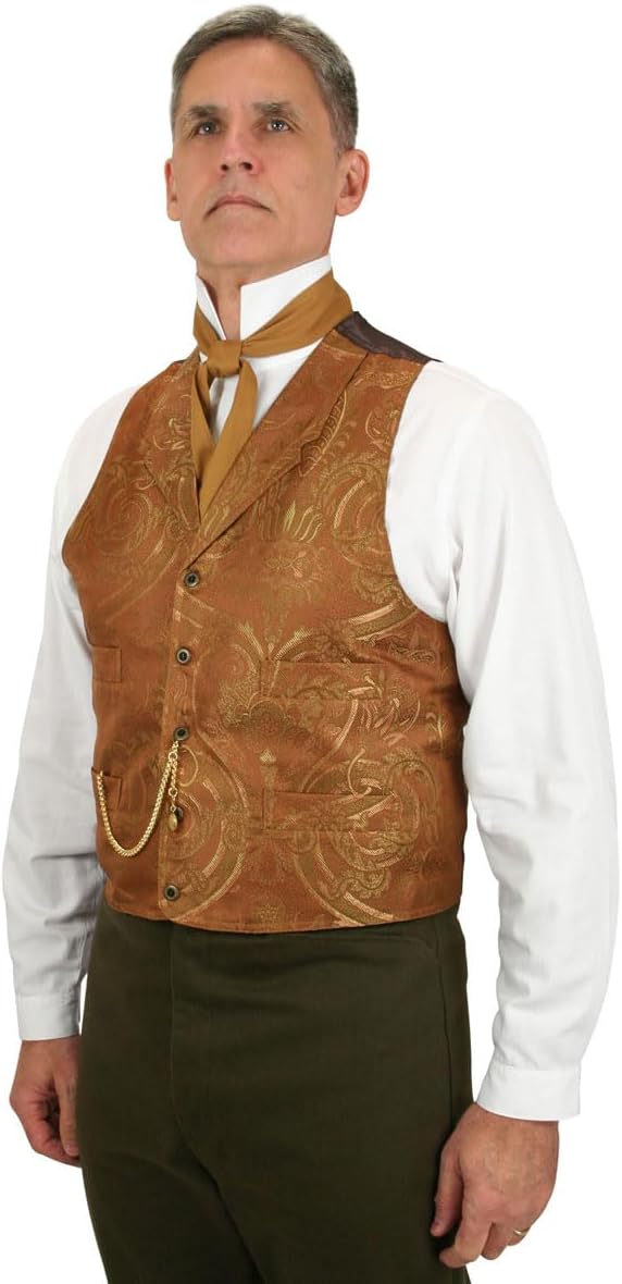 Historical Emporium Men's Tapestry Formal Suit Vest, Regency Victorian Edwardian Tuxedo Dress Versailles Waistcoat