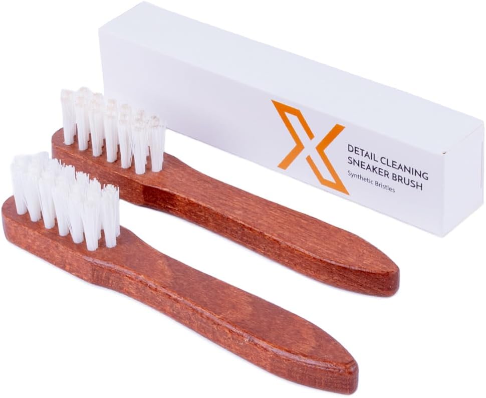 X Detail Cleaning Sneaker Brush, Soft Detailing Shoe Brush for Removing Dirt & Stains, Shoe Lace Cleaner (2 PACK) Made in Germany