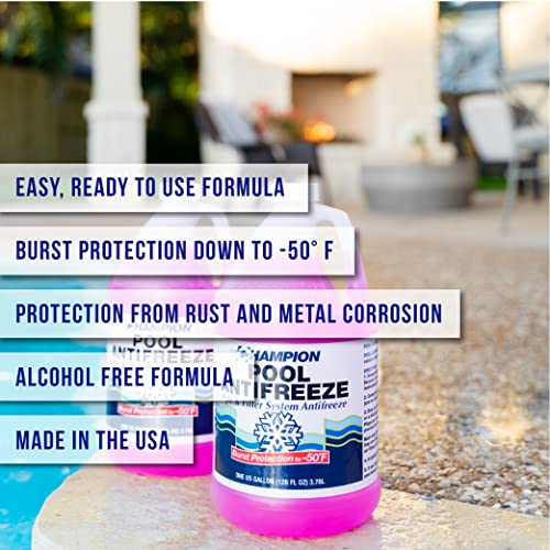 Cpdi Champion Swimming Pool Antifreeze For Winterizing, 4 X 1 Gallon Bottle, Supports Above Ground And Inground Pools And Spas, Burst Protection From Rust And Corrosion #TOP3