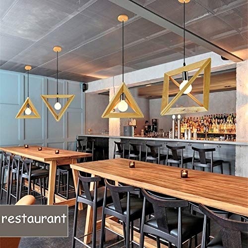 Plafonnier light bois triangle pour îlot de cuisine et restaurant cafe - 6