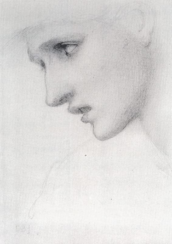 Affiche Toile Burne-jones Profil Décoration Salon Esprit Galerie d'Art Portrait 60x90