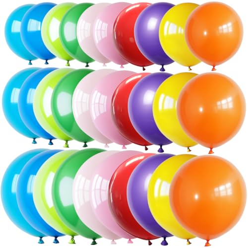 50 Pcs Giant Balloons Kit 18 24 36 Inch Mixed Size pool Balloon With 10 Colors - Party Decoration Supplies for Birthdays Weddings Events