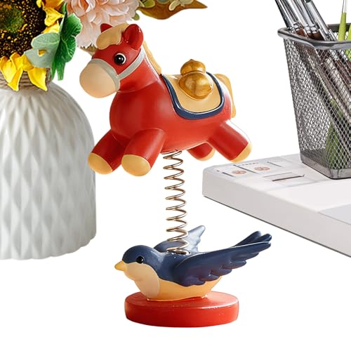 Decoración de caballo balancín | Estatua clásica de escritorio – Decoración para caballo balancín | Familia, amigos, adultos, hombres y mujeres para casa, habitación interior, oficina, estudio y