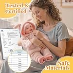 BABESIDE 15-Inch Lightweight Baby Doll with Baby Feeding Set – Easy to Hold with Cuddly Soft Body – Realistic First Doll Real Life Baby Girl for Kids 3+ Pretend Play
