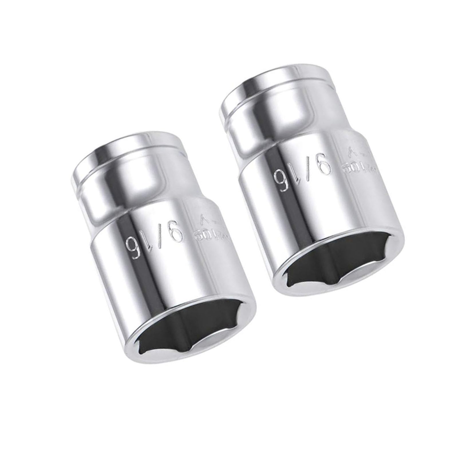 TOP-VIGOR 2 Pcs Shallow Socket, 3/8-inch Drive 9/16-inch Professional Shallow Single Hex Socket Set