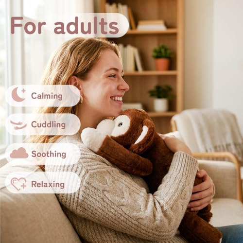 Image of Niuniu Daddy Weighted Stuffed Animals, 20 in 3.3 lbs Monkey Comfort Plush | Heavy sensory lap pad, lying body pillow for sleeping, machine wash, huggable gift for kids and adults