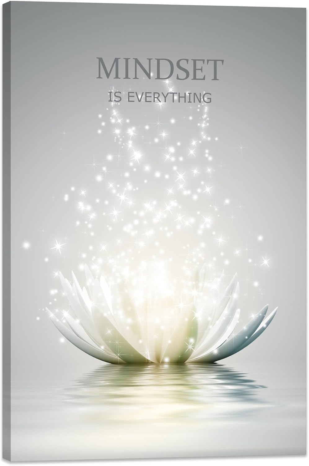 YTAPIFS Zen Stone Wall Art White Lotus Flower Prints Artwork Modern Zen Spa Poster Just Breathe Yoga Quotes Pictures Wall Decor for Yoga Room office Bathroom Meditation room 16 x 24 in