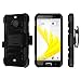 PimpCase Compatible with Xperia Z3, Durable Rugged Cover Hard Shell Silicone Interior Black Phone Cover with Kickstand and Belt Clip Holster