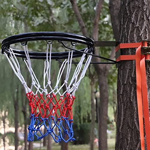 ZJMAMA Basketball-Ständer Basketballkorb Basketballkorb Mit 2 Gurten, Outdoor-Basketball-Rim-Tore Für Erwachsene Und Kinder, Für Pool- Und Basketballplatz-Baum/Stangenhalterung Cover