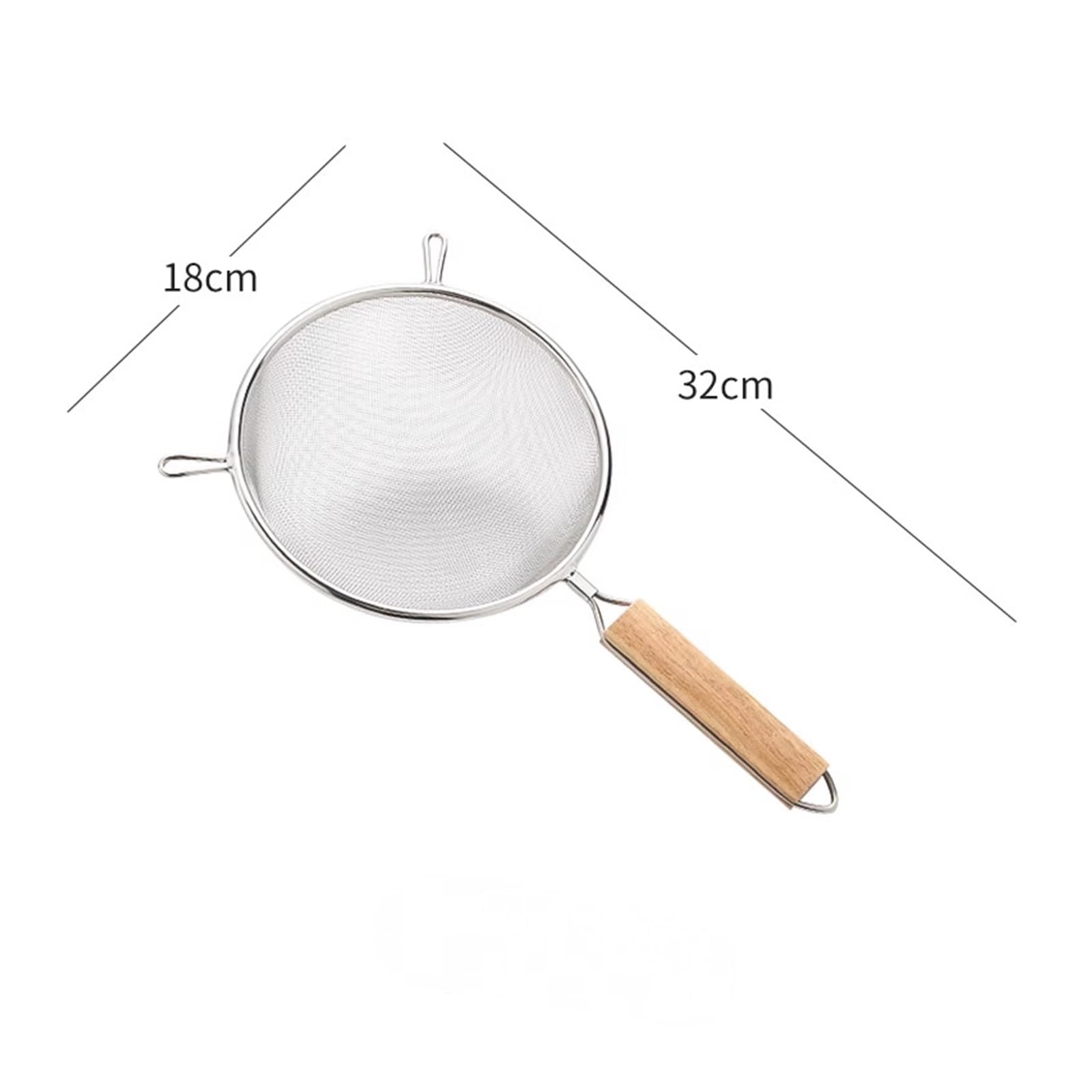 colador acero inoxidable Colador de ánfora simple acero inoxidable 7-20 cm, tamiz multifuncional mango largo for harina(BINAURAL 18CM)