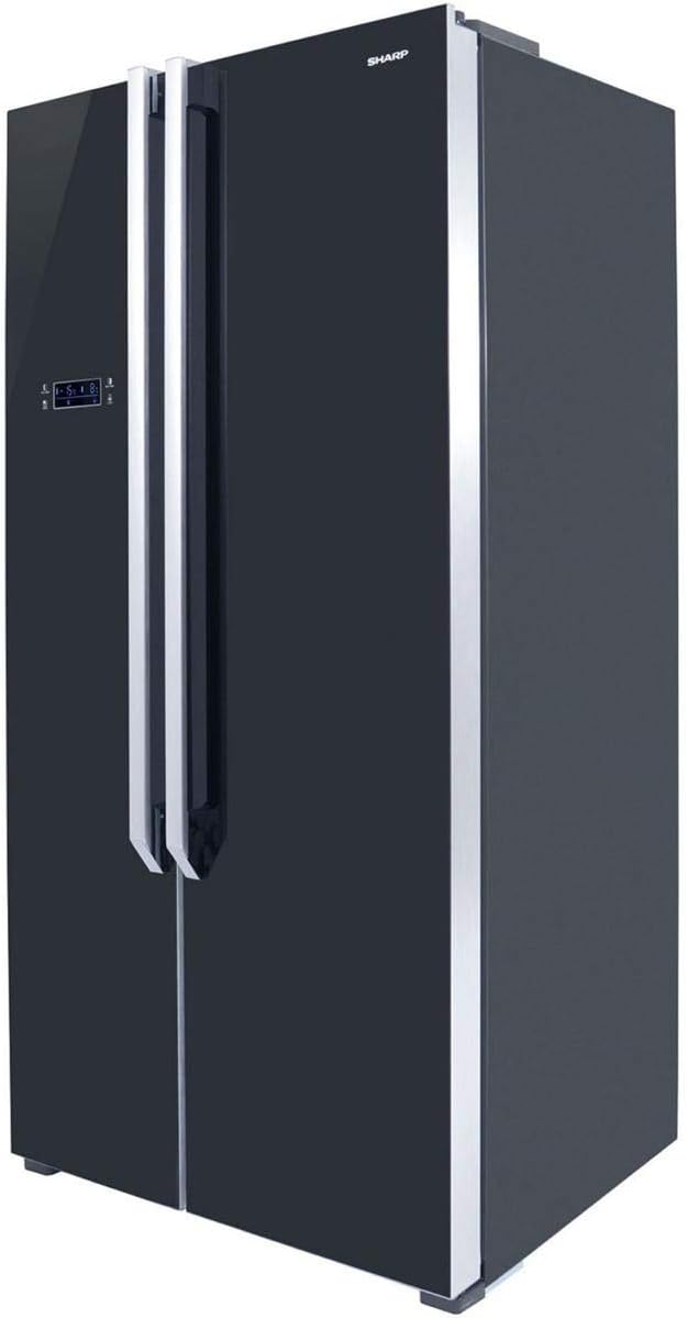 Sharp Side by Side Refrigerator 640-Liter Black Glass Finish