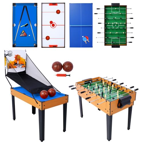 5-in-1 Multi-Game Table - Billiards, Push Hockey, Foosball,