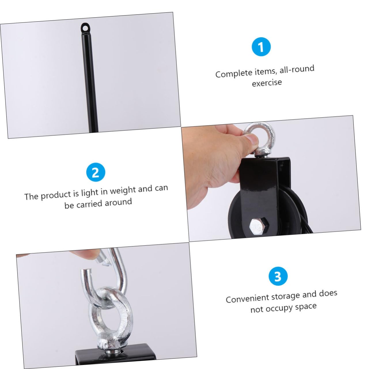Anneome Kit Fitness Sistema a Carrucole per Allenamento Braccia | Nero in Metallo, Facile da Installare, Soluzione Compatta per Riporre e Usare in Casa