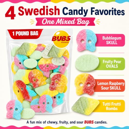 Bubs Sour Candy Mix, 1 lb Swedish Gummies - image 2