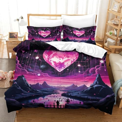 Housse de couette cráneo 3D grand lit résistant aux lavages en microfibre