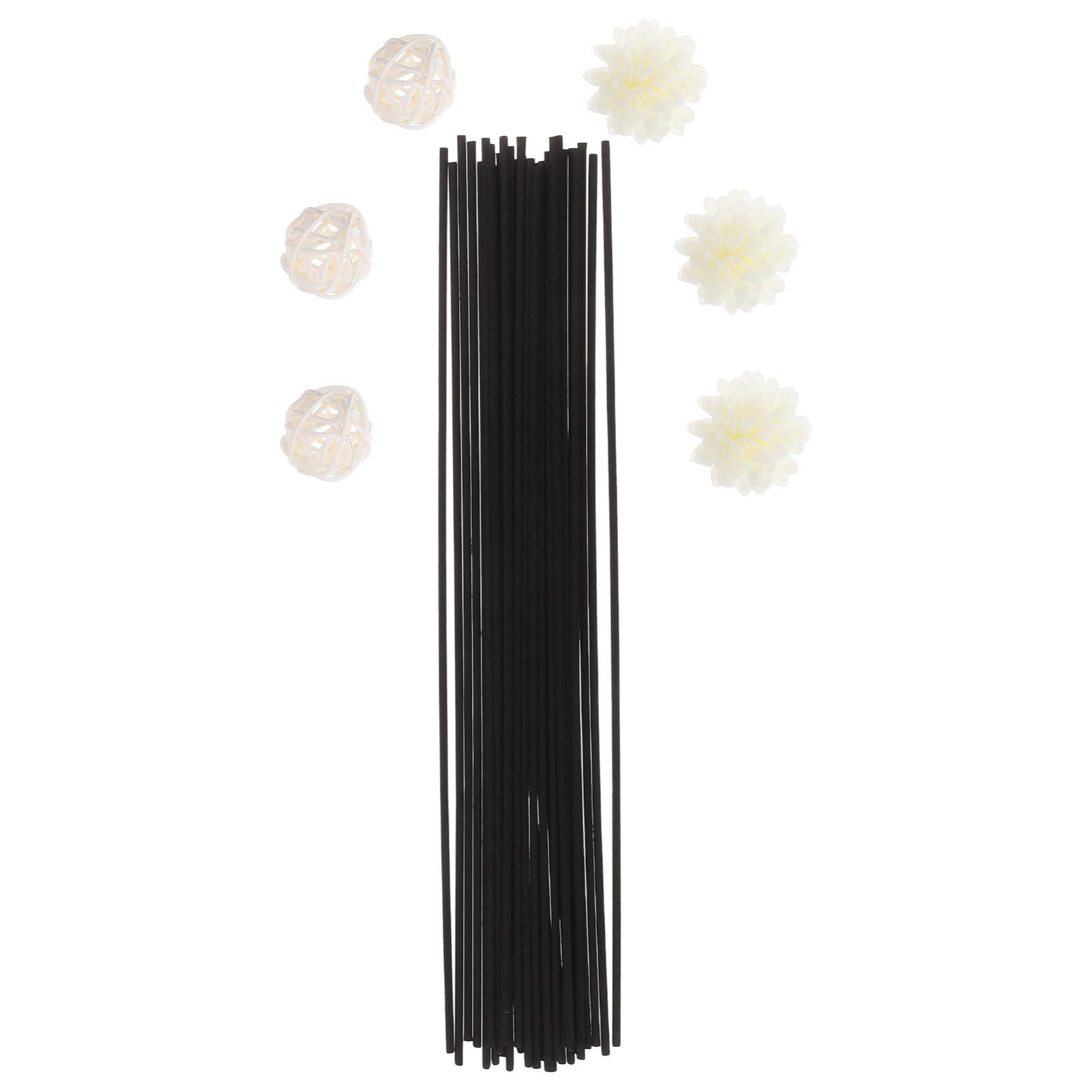 Bâtonnets Diffuseurs 1 Set en Fibre et Rotin Noirs