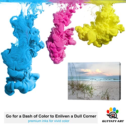 Guttaty Beach Canvas Wall Art, Ocean Pictures Coastal Art Painting For Living Room Wall Decoration, Sea Poster Seascape Wall Decor Framed Canvas Print For Room Home Office Decor (12X18 Inches) #TOP2