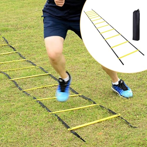 eizliyorum Agility Ladder - 19.6ft Workout Ladder with Carry Bag,12 Rung Speed Exercise Equipment for Volleyball Basketball Tennis Boxing - Image 9