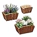 Produktbild Relaxdays Blumenkasten 3er Set, natürliches Holz mit Rinde, Garten, Terrasse & Fensterbank, Deko zum Bepflanzen, Natur, 15 x 32 x 23 cm