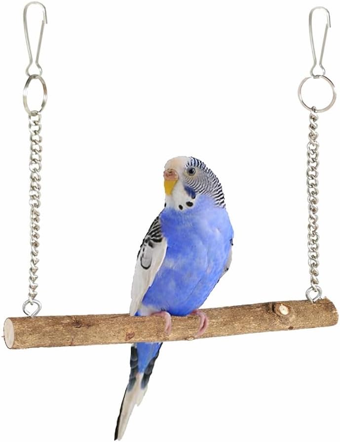 KSK Parrot Toys for Birds | Wooden Sparrow Toy for Cage | Natural Chew & Play Bird Accessories for Parrot, Budgie, Lovebird & Cockatiel | Safe & Durable Hanging Cage Toy