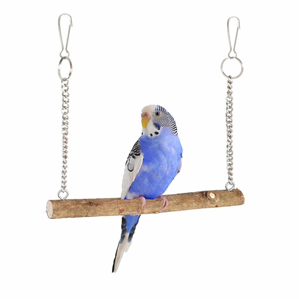 KSK Parrot Toys for Birds | Wooden Sparrow Toy for Cage | Natural Chew & Play Bird Accessories for Parrot, Budgie, Lovebird & Cockatiel | Safe & Durable Hanging Cage Toy