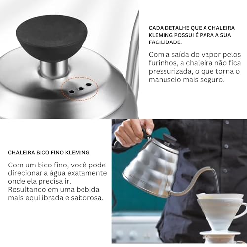 Chaleira Pescoço de Ganso para Café Coado e Chá, Chaleiras de fogão, Chaleira de gotejamento de café